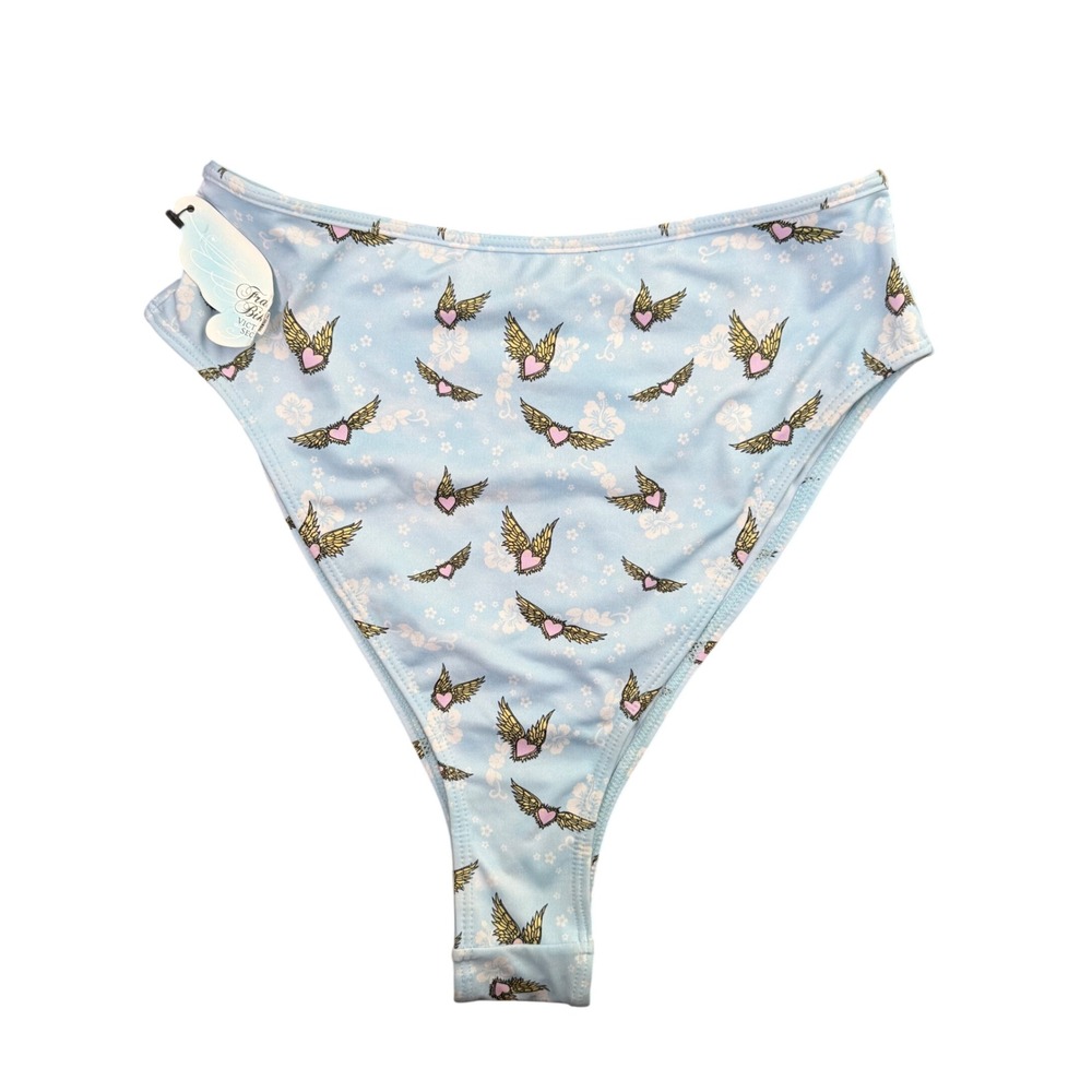 Frankies Bikinis x Victorias Secret High Waist Thong Bikini‎ Bottom Blue Large